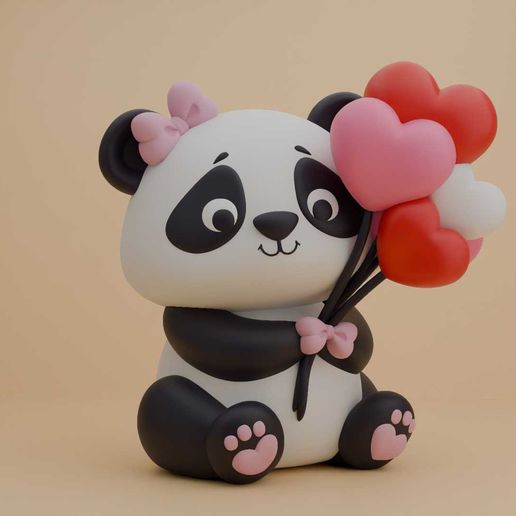 Panda and heart