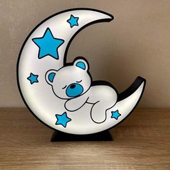 FB_IMG_1653396114310.jpg Fichier STL lampe lune ourson・Objet pour imprimante 3D à télécharger