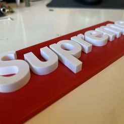 Supreme-rised.jpg STL file Supreme rised logo・3D printing idea to download