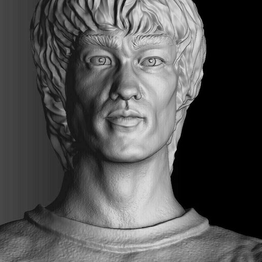 Download STL file Bruce Lee.Bust. • 3D printing model ・ Cults