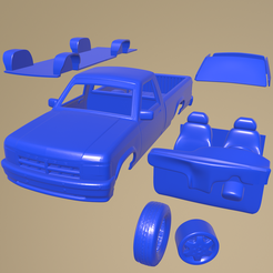 d30_005.png STL file Dodge Dakota Regular Cab 1991 PRINTABLE CAR IN SEPARATE PARTS・Model to download and 3D print
