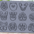 Placa-2.png Cookie cutter set with twelve dog face cutters - Plate twelve dog face cookie cutters 18cmX14cm
