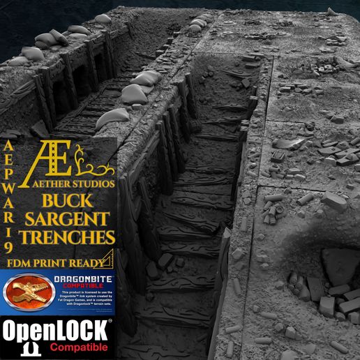 AEPWAR19 - Buck Sargent Trenches 3D model