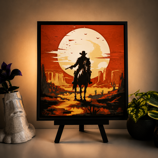 Red Dead Redemption – Cowboy 3D Layered Wall Art / Shadow Box