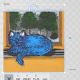 screen5.png Blue cat 3d painting wall picture