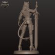 6.jpeg Cat Warrior Girl - Anime Fantasy Fighter STL for 3D Printing | Obsidian 3D