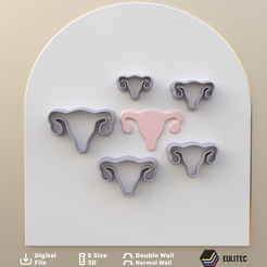 MATRIZ.png Archivo STL Polymer clay cutter to make female womb-uterus*5 size 2 version cut/EULITEC.COM/CC/COPYRIGHTED LICENSE・Diseño de impresión en 3D para descargar, EULITEC