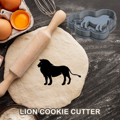 CUTTERS.png Fichier STL Lion emporte-pièce pour biscuits pâte à biscuit sucre alimentaire・Design pour imprimante 3D à télécharger, Edgars