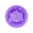 on eyear sober.stl 1 Jahr nüchtern Token-Münze Nüchternheit Herausforderung (doppelseitig)
