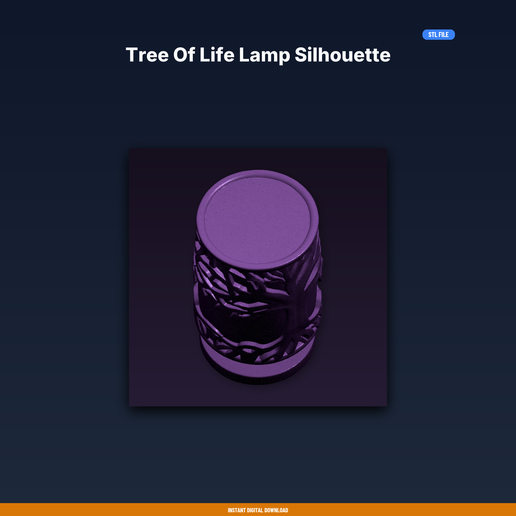 Tree Of Life Lamp Silhouette - 3D Printable STL File
