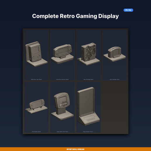Complete Retro Gaming Display - 7-Model STL Bundle