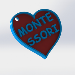 llav1.png Archivo STL Llavero corazón Montessori・Modelo de impresora 3D para descargar