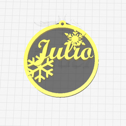 JULIO.png Fichier STL sphère de noël juillet・Plan imprimable en 3D à télécharger