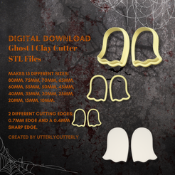 haloweenstltemplate-Instagram-Post-Square.png Файл 3D Ghost 1 Clay Cutter - Halloween Earring STL Digital File Download- 15 размеров и 2 версии Earring Cutter, резак для печенья・Шаблон для 3D-печати для загрузки
