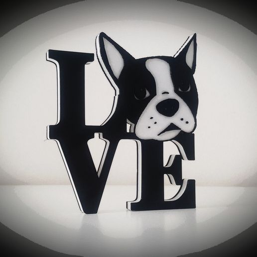 Love French Bulldog - 3D model önizlemesi