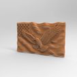 eagle-flag-waving-relief-patriotic-panel-stl-3.jpg Eagle Flag Waving Relief Wall Patriotic Panel STL