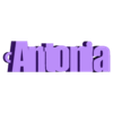 antonia.stl PACK OF NAME KEY RINGS (100 NAMES) VOLUME 2