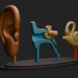 Oido_Render.png Modelo educativo del oído humano en 3 partes + base separada (8 cm)