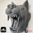 8.png WOLF HEAD WALL MOUNTED - HEADSET HOLDER