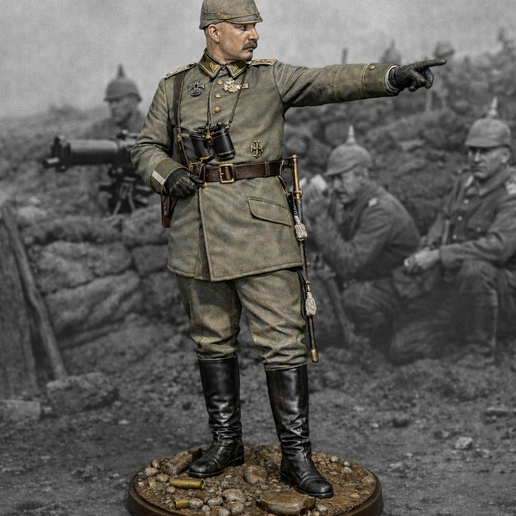 WWI German Officer STL - 3D Printable Historical Miniature