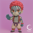 akaza.png Demon Slayer (Kimetsu no Yaiba) - Colección completa de Chibi Hashira y Demonios | Pack de 10 figuras 3D de personajes STL