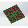 posavasos.png Oriental or Asian coaster with flower and OHM
