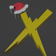 X.png LETTER X HARRY POTTER STYLE WITH CHRISTMAS HAT + KEY CHAIN