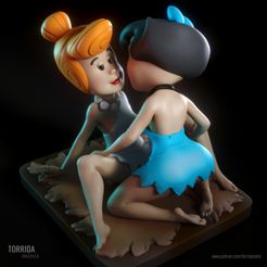 Betty-Wilma-01.jpg 3D file Betty and Wilma Flintstones・Template to download and 3D print