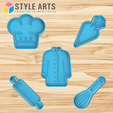 CHEFF-PACK.png Cheff cook cookie cutters pack - Cookies