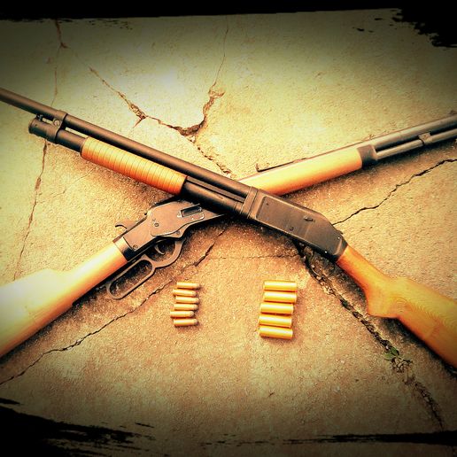 🔫 zvc toy gun winchester 1897・3D Print with the Prusa i3MK3S+ 3D