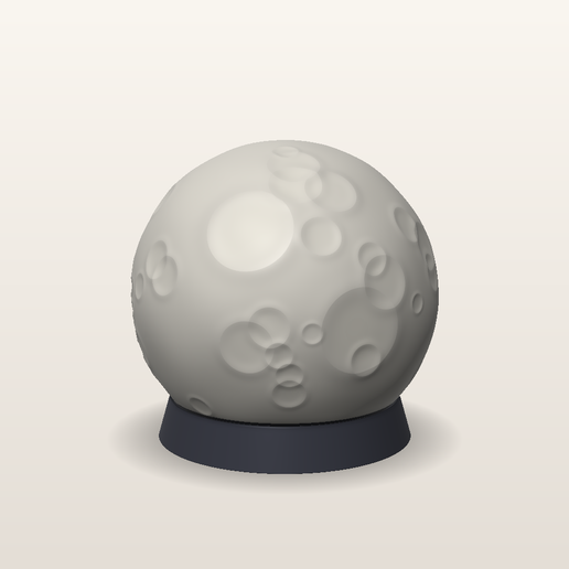 Lampe Lune avec socle 3D model