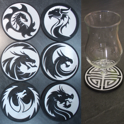 Sans-titre11.png Fichier STL 6 Coaster Dragon 1・Plan à imprimer en 3D à télécharger