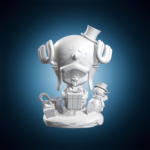 Chopper Christmas Holiday Winter Miniature Statue
