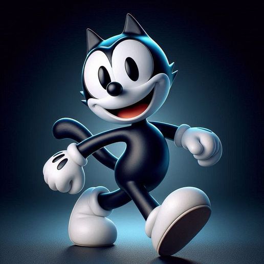 🐱 Felix the Cat Character・Arquivo STL para Impressão 3D・Cults