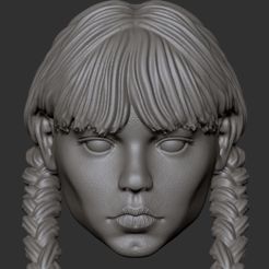 cgfxfgxfg.jpg Archivo STL Miércoles cabeza Addams・Diseño para descargar y imprimir en 3D