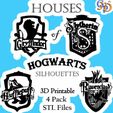 Hogwart-Houses-IMG.jpg Hogwarts House Crest Silhouette Gryffindor Hufflepuff Ravenclaw Slytherin