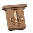 Lily-flower-decorative-corbel-08.jpg Neoclassical decorative Heraldic lily corbel and bracket 3D print model