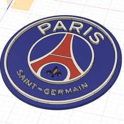 PSG.png Archivo 3MF PSG - Logotipo del París Saint Germain・Diseño imprimible en 3D para descargar, veltureyt