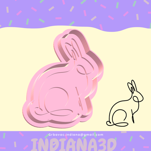 RABBIT DEBOSSER CUTTER 3D model