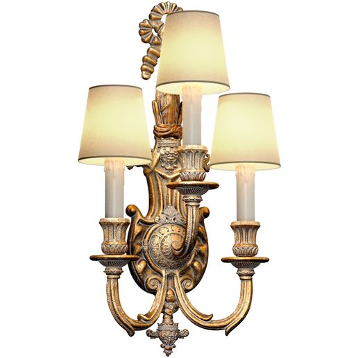 Large Antique Rococo Wall Lamp Sconce Classic English style 3D model - 3D model önizlemesi