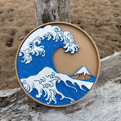 IMG_8505.jpg Free STL file The Great Wave of Kanagawa・3D print object to download, Entroisdimenions