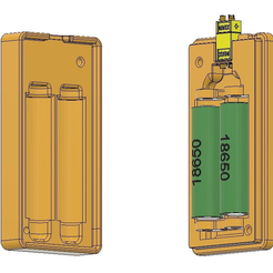 1.PNG Li Ion 18650 2S battery case [OBJ file]