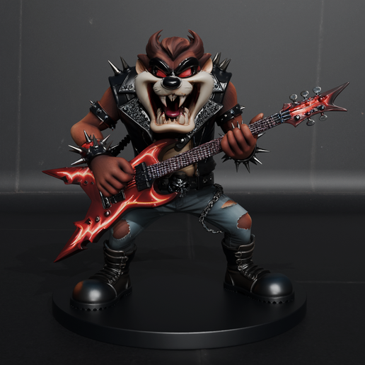 😈 Tasmanian devil – Rockstar Metal ‑ Vibes – Single‑Part STL 3D