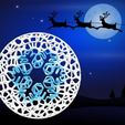 Adorno Copo 2.jpg Voronoi Christmas Wheel Ornament - Flake Style