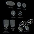 2.jpg Mercedes Benz Logo, Set From 1902 to 2021, and keychain Mercedes AMG Club, File STL for all 3d Printer