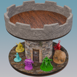 MiniTower-TopWithWood.png MiniTower - Filament Spool Recycling Miniatures Display (Modular, Stackable, Interlockable) - Turn Empty Filament Spools Into D&D Displays!