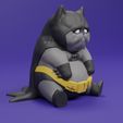 0002.jpg SAD AND LETHARGIC BATMAN CAT FIGURE FOR 3D PRINTING