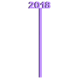 2018 swizzle stick (130mm long) by 3DprintNY.stl 2018 Graduation Party Picks and Swizzle Sticks