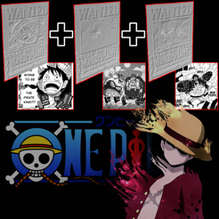 copertina-def-def.png STL file ONE PIECE - MONKEY D. LUFFY 3D LITHOPHANE・3D printer model to download