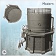 4.jpg Round metal tank with pipes, access stairs and base platform in bricks (22) - Modern WW2 WW1 World War Diaroma Wargaming RPG Mini Hobby